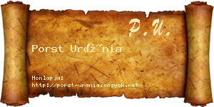 Porst Uránia névjegykártya